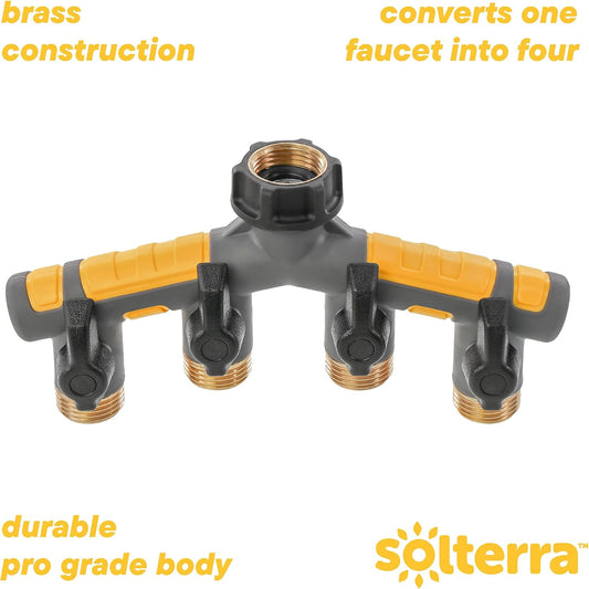 Solterra Garden Hose Manifold with Shut-offs