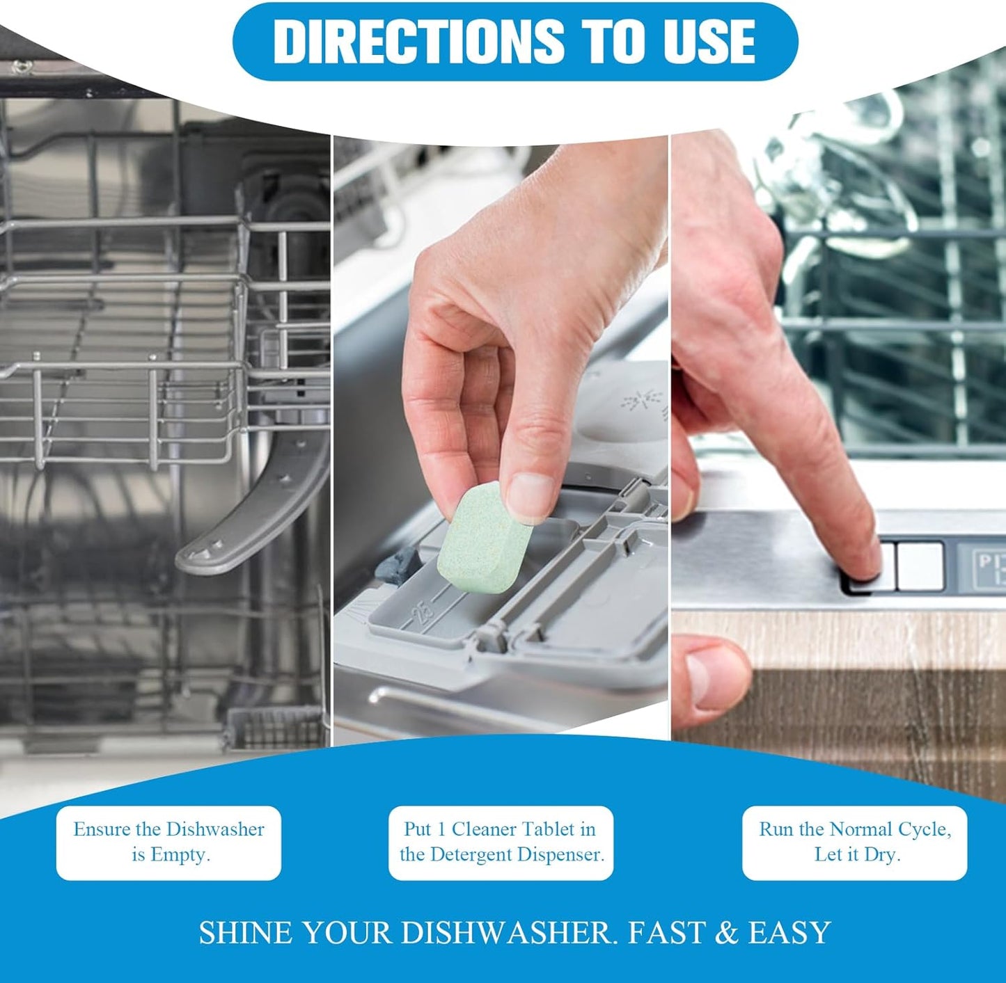 6-Pack Dishwasher Detergent and Deodorizer Tablets, Deep Clean Formula, Dishwasher Safe, Removes Scale, Odors, and Hard Water Residue (Lemon Scent)