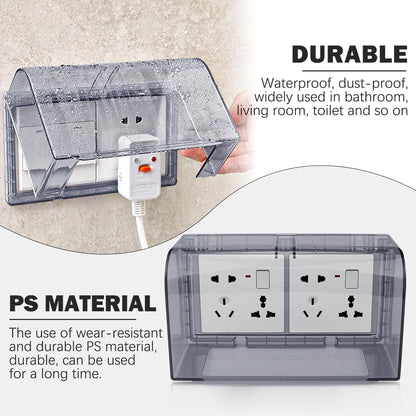 Flip Weatherproof Cover Outlet Cover, Electrical Power Outlet Cover, Wall Switch Socket Face Plate Panel Box (Black)
