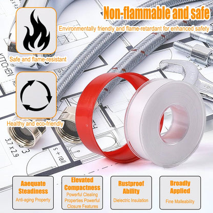 4 Rolls 1/2 Inch(W) X 32.8 Ft(L) Teflon Plumbers Tape,Pipe Sealing & Plumbing Thread Tape, Water Sealant Seal for Shower Head, White