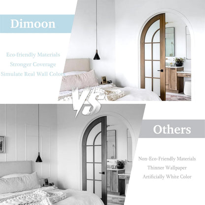 Dimoon 17.7''x118'' Peel and Stick Wallpaper White Contact Paper for New Environmentally Friendly Materials Thickening Upgrade Embossed Renter Friendly Wall Paper Modern Vinyl Wrap Countertop Bedroom