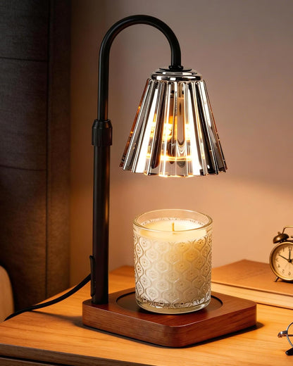 Marycele Candle Warmer Lamp with Timer & Dimmer - Mothers Day Gifts for Women Mom Her, Aesthetic Office Home Decor, Adjustable Height Wax Melter for Candle Jar & 3-Wick Candles (2 Bulbs Included)