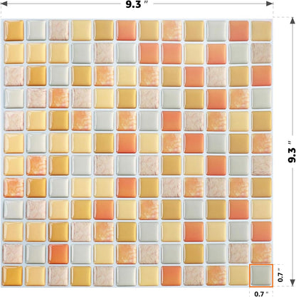 Yoillione Peel and Stick Backsplash for Kitchen: Self Adhesive Wall Tiles for Bathroom - Vinyl Thick Back Splash Tile (10, Light Coffee)