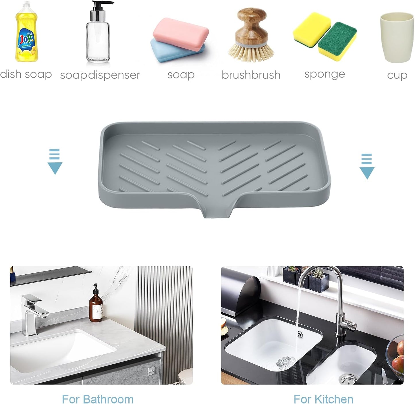 Great Silicone Soap Dish - 4 Pcs Thickened Self-Draining Soap Tray for Shower & Bathtub-Great High-Purity Silicone Soap Dish