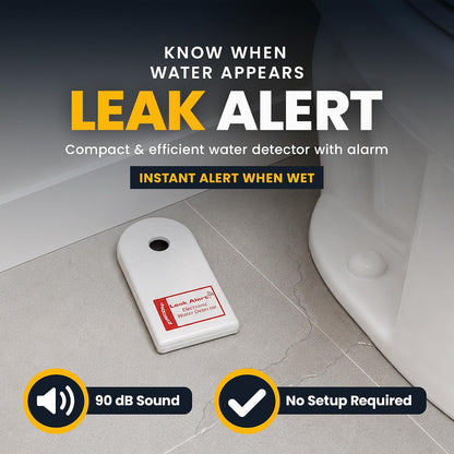 Zircon Leak Alert Water Leak Detector & Flood Sensor Alarm/Water Leak Sensor with Dual Leak Alarms 90Db Audio/Battery Powered (2 Pack) Batteries Not Included (72311) White
