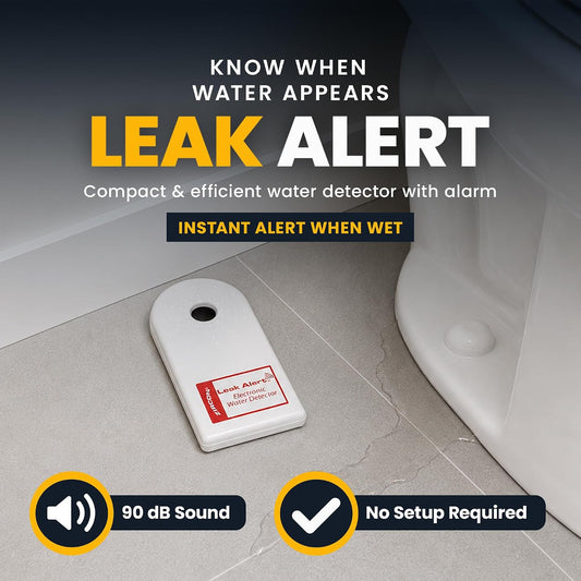 Zircon Leak Alert Water Leak Detector & Flood Sensor Alarm/Water Leak Sensor with Dual Leak Alarms 90Db Audio/Battery Powered (2 Pack) Batteries Not Included (72311) White