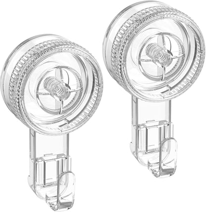 LUXEAR Suction Hooks, 2 Pack Razor Hooks Removable & Reusable Suction Shower Hook Damage-Free Powerful Suction Hanger for Towel Bathrobe Loofah Bathroom Kitchen Storage Hooks Weather Hanger Hook