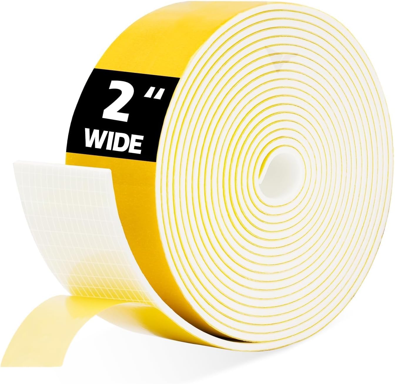 DEMEDO Pipe Insulation Tape, Pipe Wrap Insulation Foam Tape Self Adhesive, Outdoor Water Pipe Insulation Roll for HVAC, AC Line Insulation, 2 inch x 16.5 FT Heat Tape for Water Pipe, White