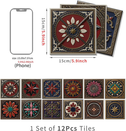 Peel and Stick Backsplash Tile Sticker for Kitchen and Bathroom Walls - 24 Removable 5.9"x5.9" Tiles, Waterproof