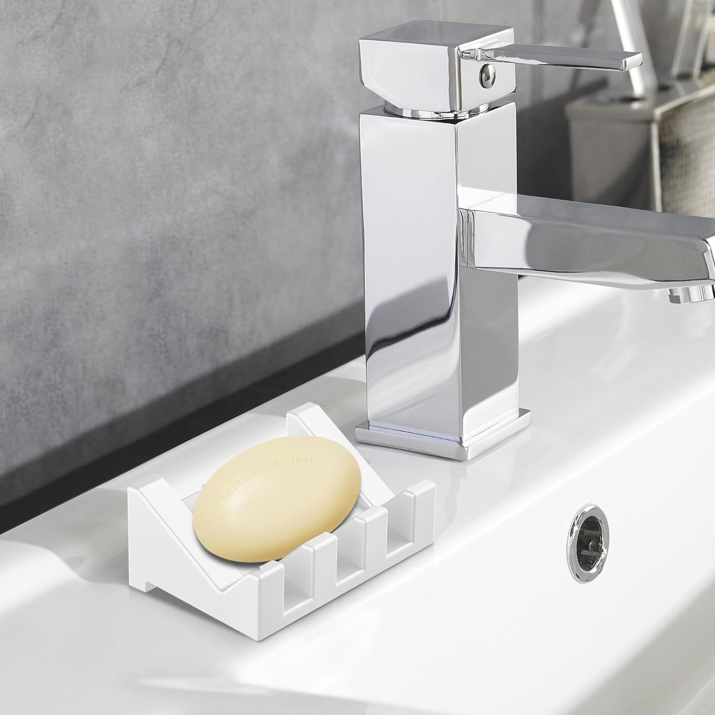 Silicone Soap Dish Set,3PCS Self Draining Soap Holder for Bar Soap | Self draining silicone soap dish with drainage,waterfall design keeps bar soap dry,extended soap holder for shower,bathroom