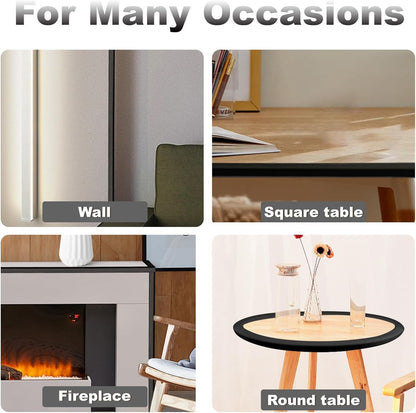 Baby Proofing Edge and Corner Guards, (16.4ft Edge + 4 Corners) Safety Furniture Bumper, Baby Corner Protector for Fireplace, Table, Stair, Cabinet, 3M Adhesive, White