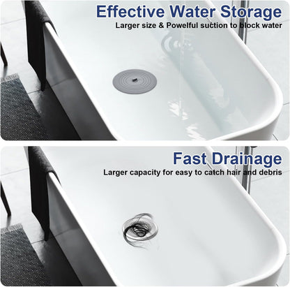 TRAPMATE Shower Drain Hair Catcher, 4.4" Easy Clean Bathtub Drain Hair Catcher, Anti-Slip Bath Tub Drain Protector, Upgraded 304 Stainless Steel Shower Sink Drain Cover for Bathroom (Patented Product)