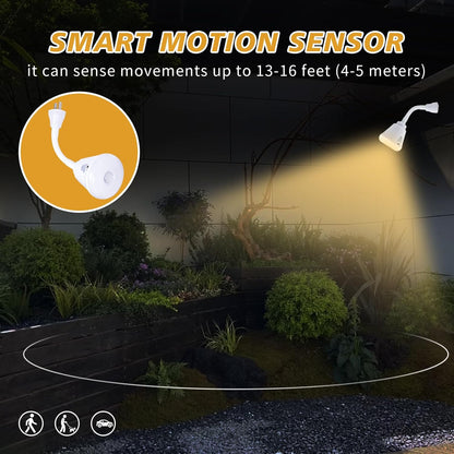 2 Pcs Plug in Motion Sensor Night Light Indoor LED Infrared Motion Detector Night Light for AC Outlet, Dusk to Dawn Sensor, 360° Rotating for Stairs Garage, 6W Cool White Light US Plug