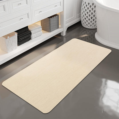 Mecko Bath Mat Rug, Rubber Non-Slip Quick Dry Absorbent Thin Bathroom Rugs Fit Under Door Bathroom Floor Mats-Shower Rug for in Front of Bathtub, Sink, Shower Room(Light Grey,16"x24")