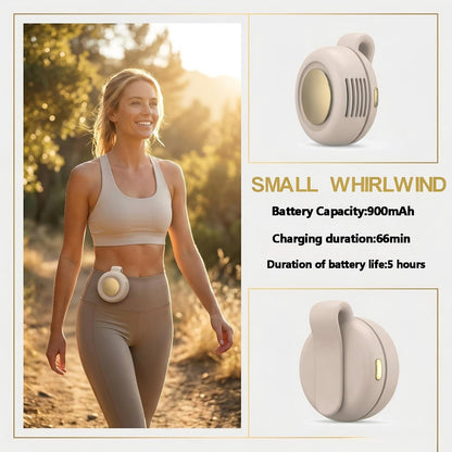 Portable Silent Mini Bladeless Electric fan Clip-On,3-Speed Rotatable Hands-Free Clip-On Fan for Shirt and Waist,Portable Mini Bladeless Fan Clip-On,For Outdoor & Travel & Office & Indoor