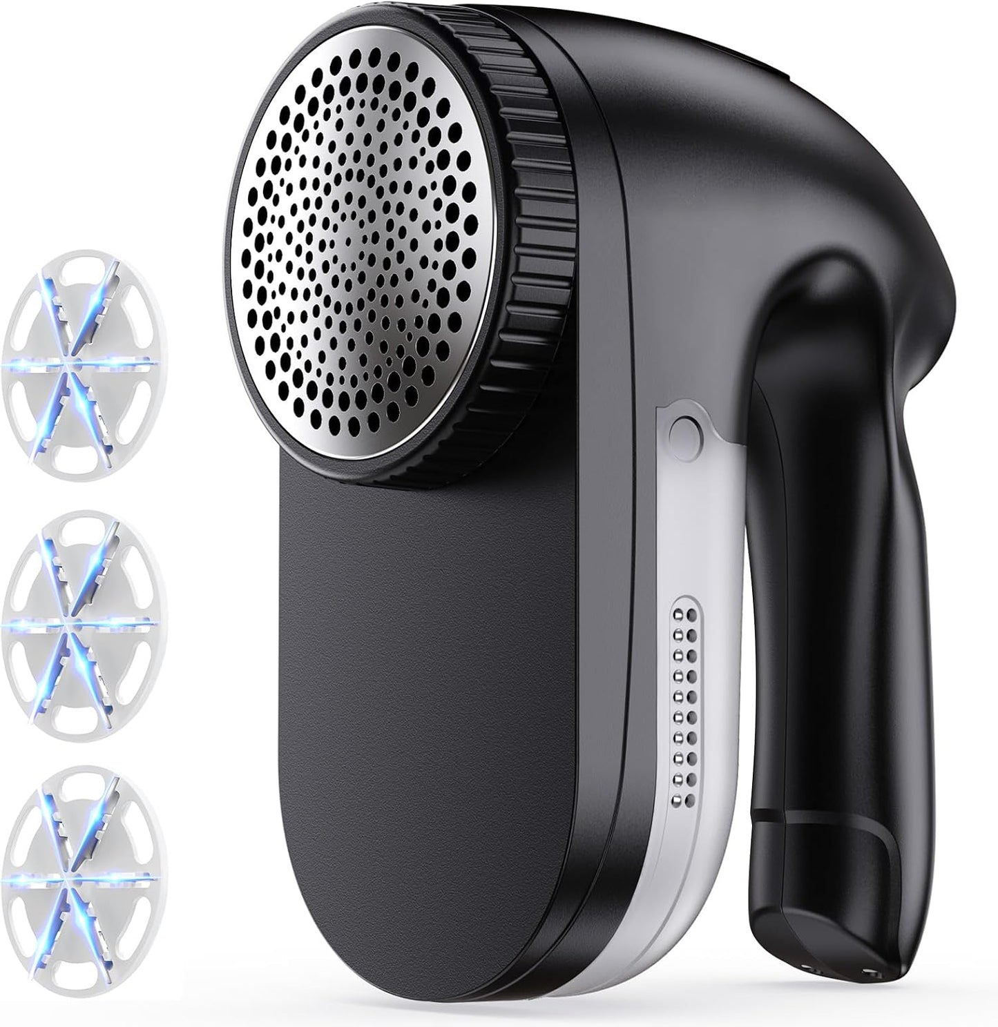 PKBD IPX6 Waterproof Washable Electric Fabric Shaver and Lint Remover, Rechargeable Sweater Defuzzer with 3 Free Extra Blades, Quickly and Effectively Remove Fluff, Fuzz, Bobbles for Clothes, White