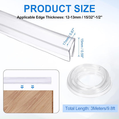 uxcell Clear Edge Trim, 13.1Ft Silicone U Channel Edge Protector, Edges Guards Fits 1/32"-3/32" for Car Doors Sheet Metal Parts (3/16" W x 3/8" H)