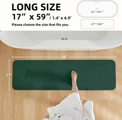 TYUU Bath Mat, Bathroom Rugs Non Slip Washable Thin Absorbent Quick Dry Bath Mat Fits Under Door Bathroom Floor Mat Perfect for Bath, Shower, or Sink 16"x24" Dark Grey