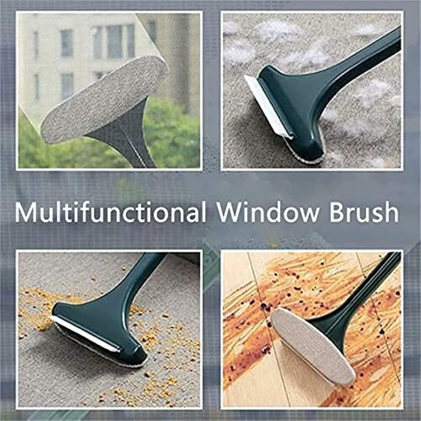 Multifunctional Screen Brush ，2 in 1 Window Cleaner Brush，Extendable Window Cleaning Tool Multifunctional Screen Brush Wet and Dry Glass Cleaning Brush (Green + Yellow)