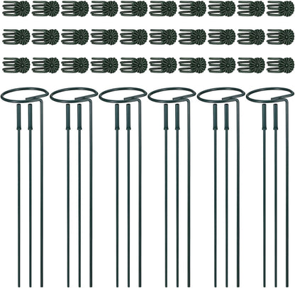 6pcs Plant Support Stakes Plant Stakes for Indoor 12/25/36 Inch Plants Sticks Support Adjustable Tall Plants Holder Sticks with 30 Clip for Peony Tomato Orchid Lily Flower