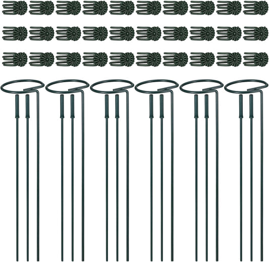 6pcs Plant Support Stakes Plant Stakes for Indoor 12/25/36 Inch Plants Sticks Support Adjustable Tall Plants Holder Sticks with 30 Clip for Peony Tomato Orchid Lily Flower