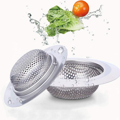 2 Pack 4.5 Inch Stainless Steel Sink Strainer Basket - 304 Stainless Steel Kitchen Sink Drain Filter, Universal Sink Mesh Basket, Hair Catcher, Food Waste Strainer, for Most Sinks