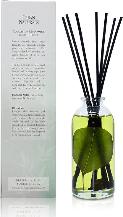 Urban Naturals Smoked Vanilla Reed Diffuser Set with Vanilla Bean, Sandalwood & Leather | Made in the USA - Colors B