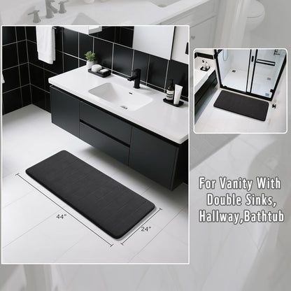 Yimobra Memory Foam Bath Mat, Super Soft Absorbent Bathroom Rug Non Slip, Quick Dry, Machine Washable Floor Carpet for Tub Shower, Home Decor Accessories, 24x17, Grey