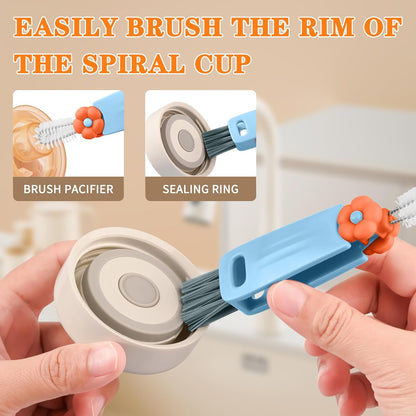 Wanme 3 in 1 Cup Lid Gap Cleaning Brush Set, Multifunctional Bottle Cleaning Brush, Cup Lid Gap Cleaner, Home Kitchen Crevice Brush Tools
