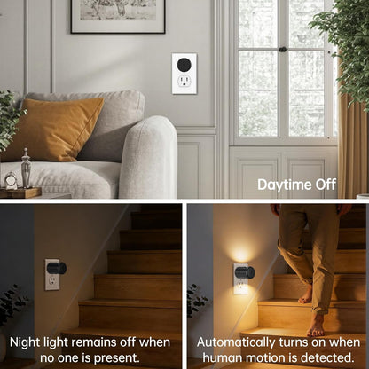 TSEXES LED Motion Sensor Night Lights,Plug-in Motion Activated Night Light,5000K Daylight,Bedroom, Hallway,Bedroom,Kitchen, Stairways, Non-Dimmable,4 Pack