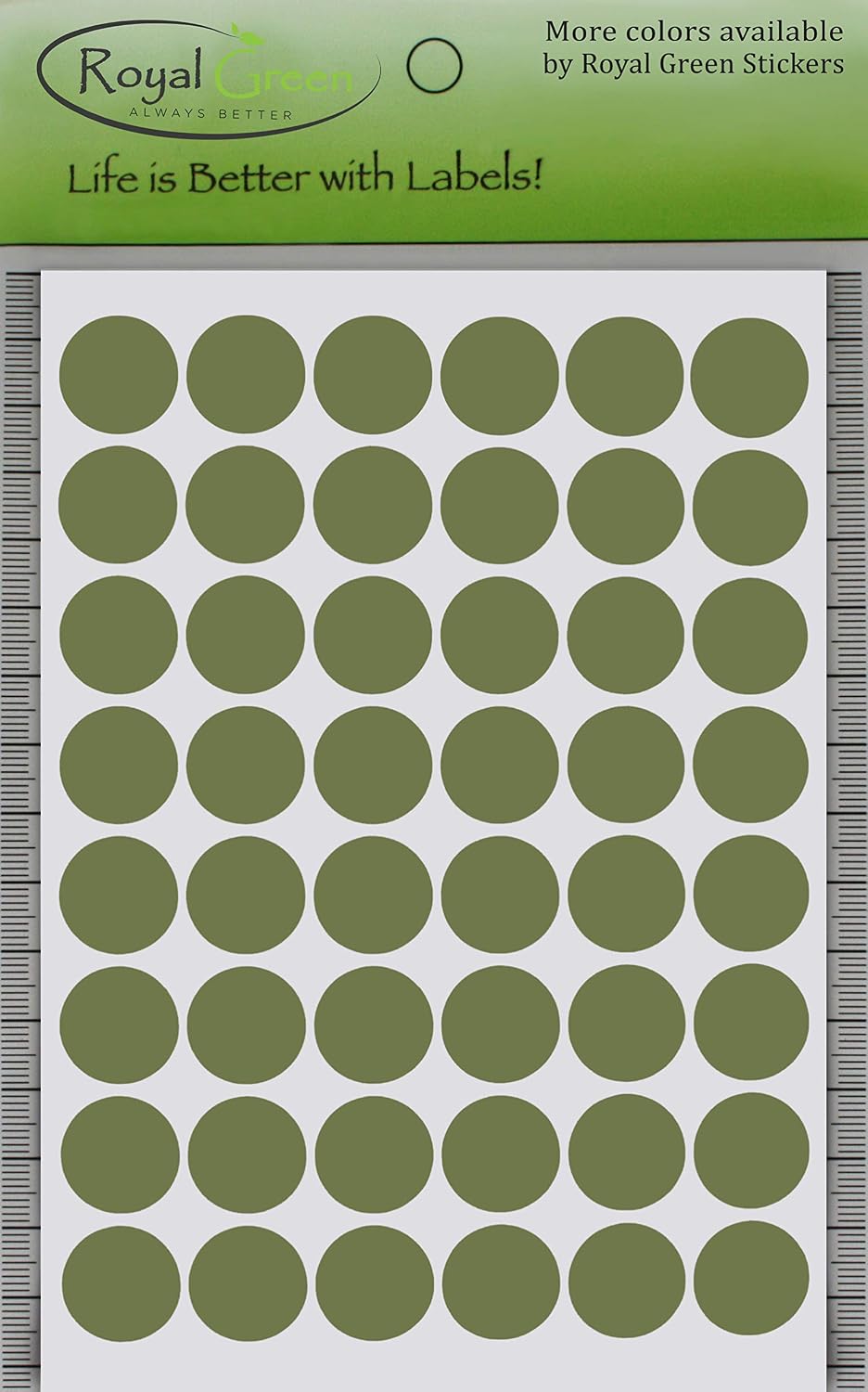 Royal Green Dot Sticker 11/16" Inch (17mm) Colored Labels in Purple - 2400 Pack - Colors A