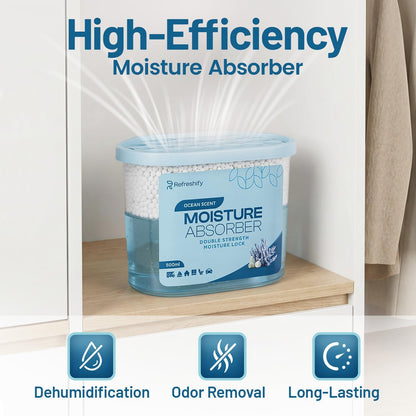Premium Moisture Absorbers and Dehumidifier Tubs – High-Efficiency Closet Dehumidifier and Dehumidifier for Car, Odor Control Fragrance Free, 6 Pack, 7.5 Oz