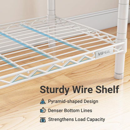 VIPEK V5 Heavy Duty Clothes Rack, Portable Closet Wardrobe with 4 Hanging Rods & 8 Shelves, Freestanding Adjustable Garment Rack for Bedroom, Walk-in Closet, 890 lbs Capacity, Black, 68.9" L