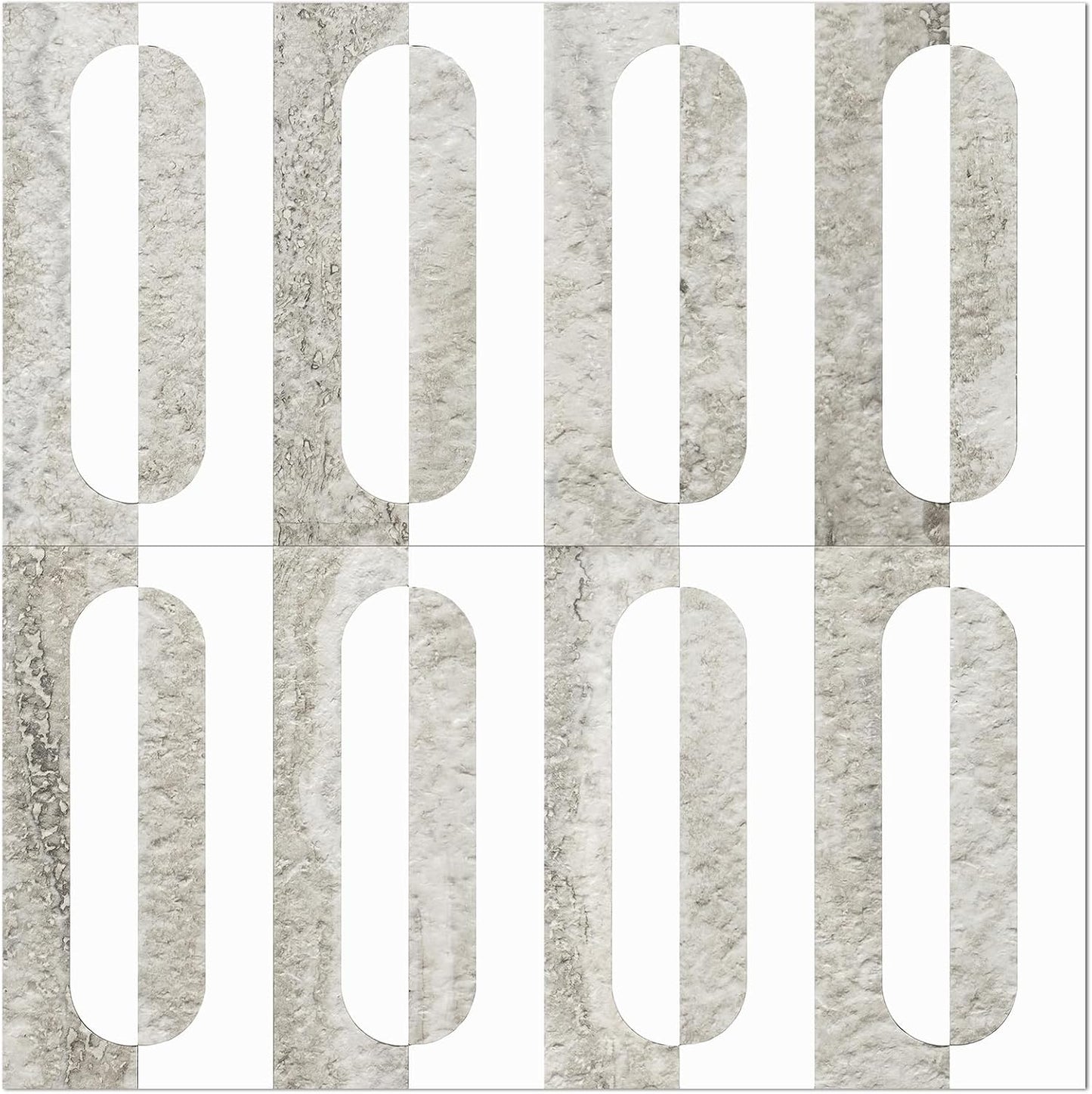 STICKGOO Peel and Stick Backsplash Tiles 12"x12", Waterproof Stick on Kitchen & Bathroom Backsplash, PVC Self Adhesive Wall Tiles for Fireplace, White/Marble Black (10 Sheets)