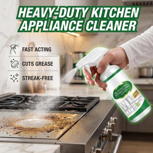 Heavy-Duty Kitchen Oil Remover Spray, Multipurpose Upgrade Kitchen Appliance Cleaner for Cooktop, Oven, Stove & Range Hood (1)