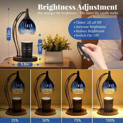 Candle Warmer Lamp with Timer Dimmer - Electric Light Wax Warmer for Jar Candles - Lamp with 2 Bulbs, Unique Birthday Gifts for Women Mom House Warming Gifts New Home Decor