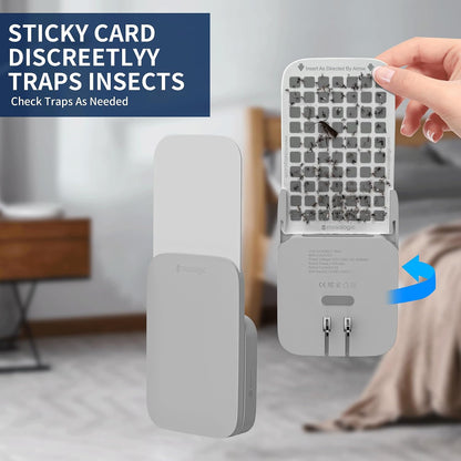 Mosalogic Fruit Fly Traps for House Use Gnat Trap Flying Insect Trapper Plug-in Mosquito Killer Indoor Gnat Moth Catcher Fly Tapper with Night Light UV Attractant Catcher for Home Office White-1PACK