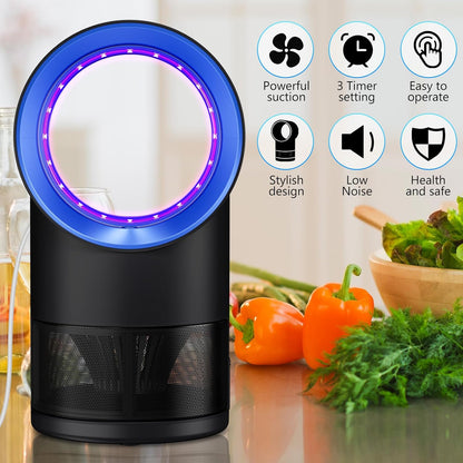 Fruit Fly Trap for Indoors, Fly Traps for Home Gnat Traps House Indoor, Indoor Insect Trap with Timer, Pack of 10 Refills (Blue)