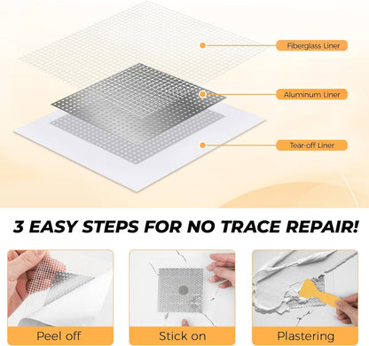 20 Pack Drywall Patch, 2/4/6/8 Inch Drywall Repair Patch, Large Hole Patch Repair for Drywall, Quick & Easy Wall Repair, Use with Wall Filler & Spackle
