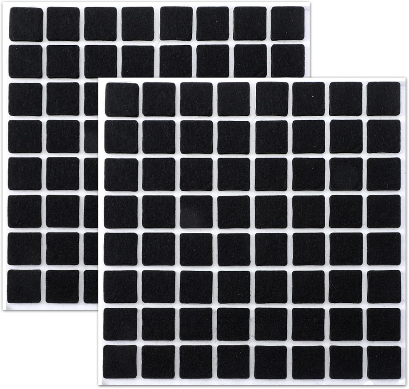 128Pcs 3/4" Felt Furniture Pads Square Black Felt Pads for Chair Legs Square Pad 3/4 inch Self Adhesive Floor Protector Pad for Hardwood Floors, Anti Scratch, Furniture Feet