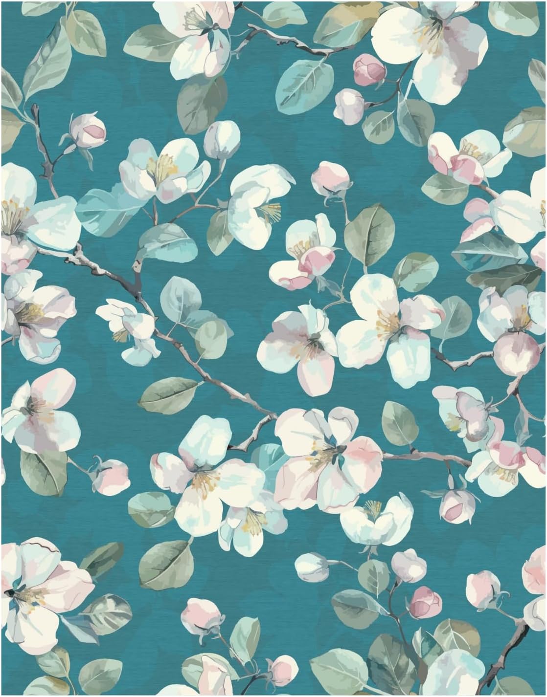 Peel and Stick Wallpaper Roll 17.5 x 216 Whispering Tales Design in Vinyl Sticker Paper for Accent Panels, Bedroom, Kitchen, Office or Shelf Liner