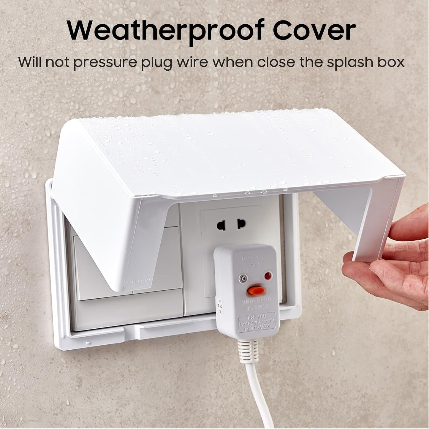 VANZACK Safety Outlet Cover Case Box, Outlet Covers Baby Proofing, Double-Position Socket Covers for Outlets Baby Proof, Plug Covers for Electrical Outlets