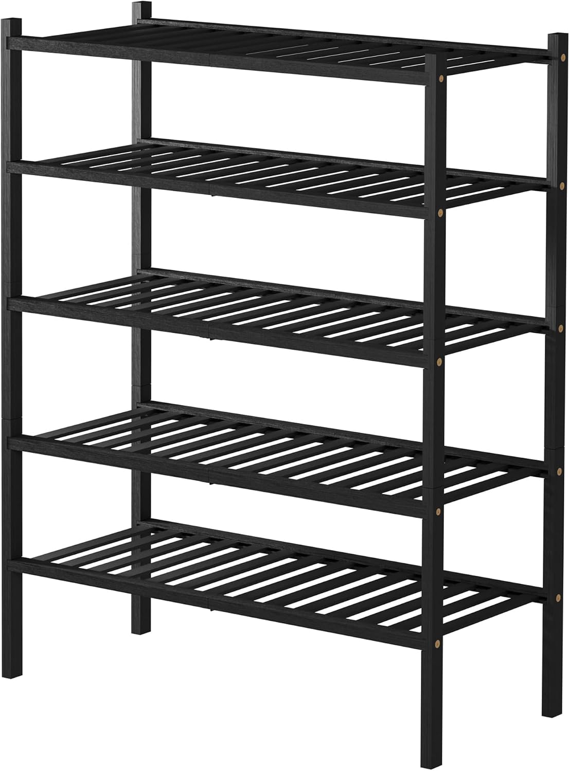 ROMGUAR CRAFT 3 Tier Bamboo Shoe Rack for Closet Free Standing Wood Shoe Shelf Storage Organizer for Entryway Small Space Stackable 27"x11"x20" (Natural)