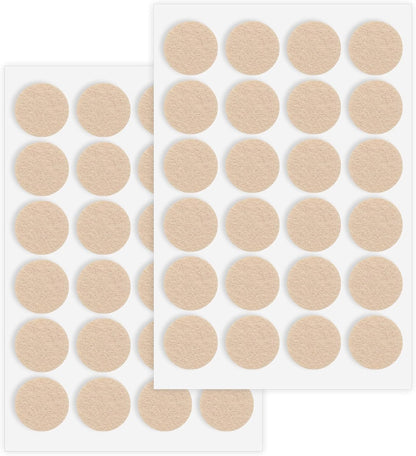 48 Pcs Self-Stick Furniture Round Felt, 3/4" Chair Felt Pads Protect Your Hardwood Floors from Furniture Scratches Moving Your Furnitures Smoothly Noise Reduction for Chairs, Tables, Couches (Beige)