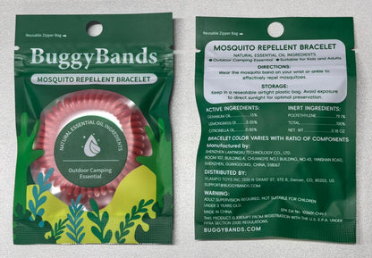 BuggyBands 48 Pack Mosquito Repellent Bracelets for Adults & Kids, Individually Wrapped, DEET Free Natural and Waterproof Bands