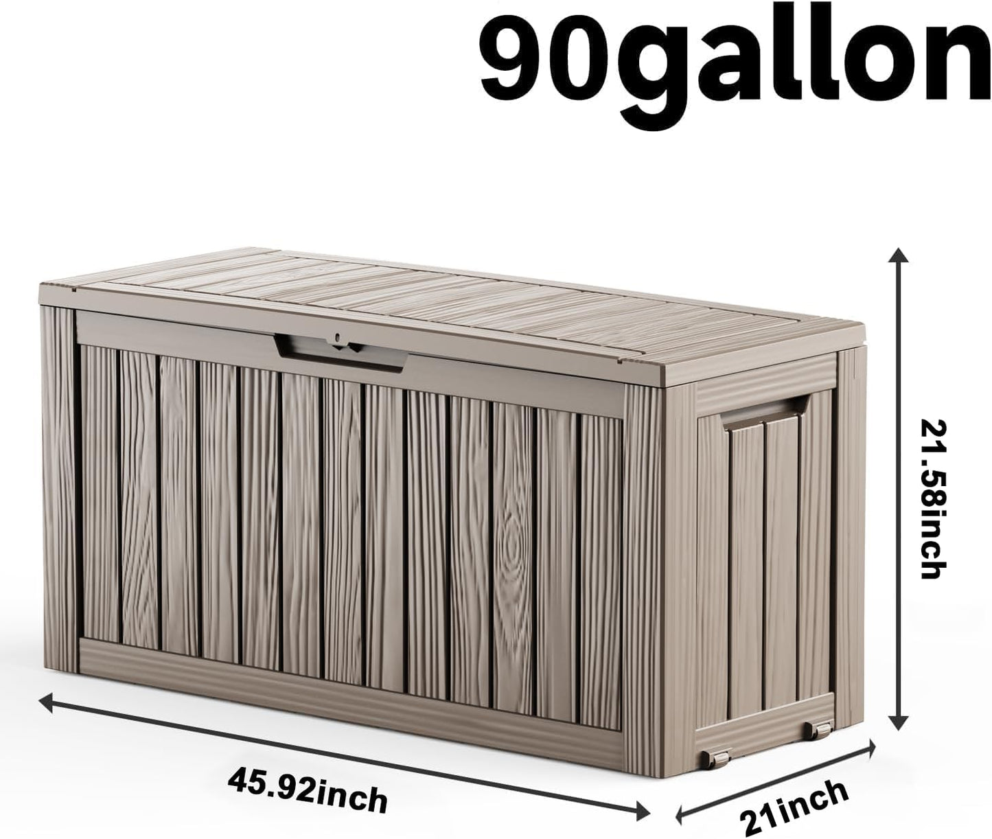 EasyUp 35 Gallon Outdoor Storage Box, Outdoor Deck Boxes for Garden Tools Equipment,Cushions and Patio Storage,Lockable and Resin,Easy to Install(Black)