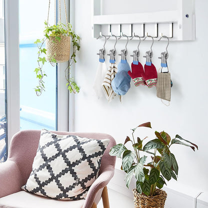 50PCS Space-Saving Clothespin Hat Pants Storage Hanging Travel Hook, Portable 360° Rotating Stainless Steel Hanging Hook Clips Towel Clips,Laundry Hooks Hanging Clips with Clips for Home and Travel