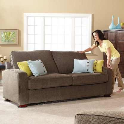Super Sliders 8-Piece 7" and 3-1/2" Round Reusable Furniture Sliders for Carpet, Anti-Slip Protective Furniture Moving Pads for Beds, Sofas, Dressers, Beige