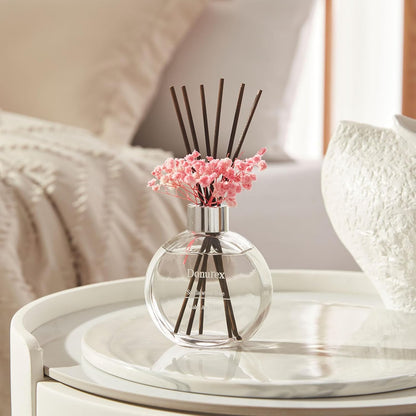 Flower Reed Diffuser Set 5.07oz Satin Rose Scent Diffuser with Sticks Home Fragrance Reed Diffuser for Bathroom Shelf Decor