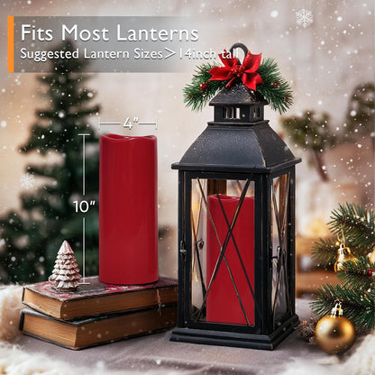 Homemory 6" 8" 10" x 4" Waterproof Outdoor Flameless Candles, Battery Operated Flickering LED Pillar Candles with Remote and Timers for Indoor, Plastic, Ivory White